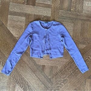 Zara Lavender Ribbed Top